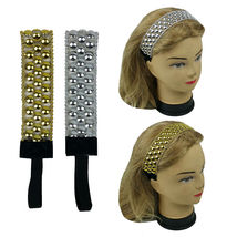 Gold &amp; Silver Headwrap Headband with Elastic band 2 PCS  - £11.09 GBP