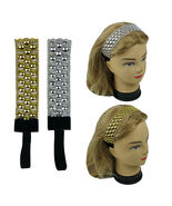 Gold &amp; Silver Headwrap Headband with Elastic band 2 PCS  - £11.15 GBP
