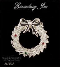 Eisenberg Ice Wreath Pin with Rhinestone Accents (#J1207) - £22.38 GBP