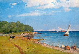 Giclee Oil Painting Decor Beautiful Coastal SceneryWall - $9.49+