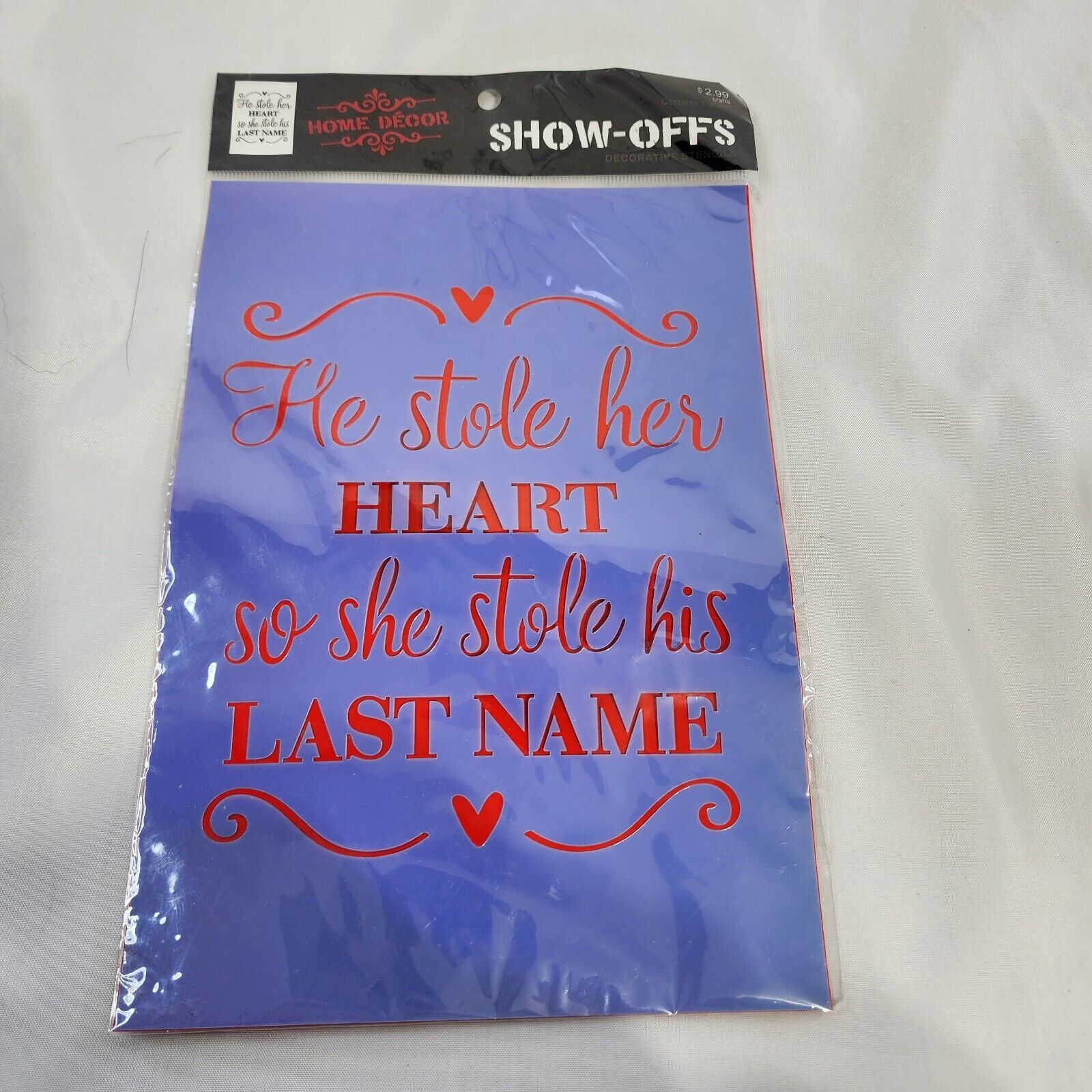 Primary image for Stencil He Stole Her Heart She Stole his last name Show-offs new wedding