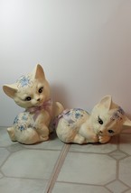 Hand Painted Ceramic Cat Figurines  - £19.89 GBP