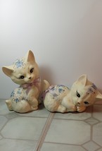 Hand Painted Ceramic Cat Figurines  - £19.71 GBP