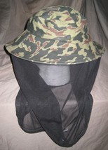 Russian Army Military CAMOUFLAGE CAMO Boonie Hat Cap c/w attached mosqui... - $60.00
