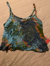 Mossimo blue multicolored crop top spaghetti straps - £6.25 GBP