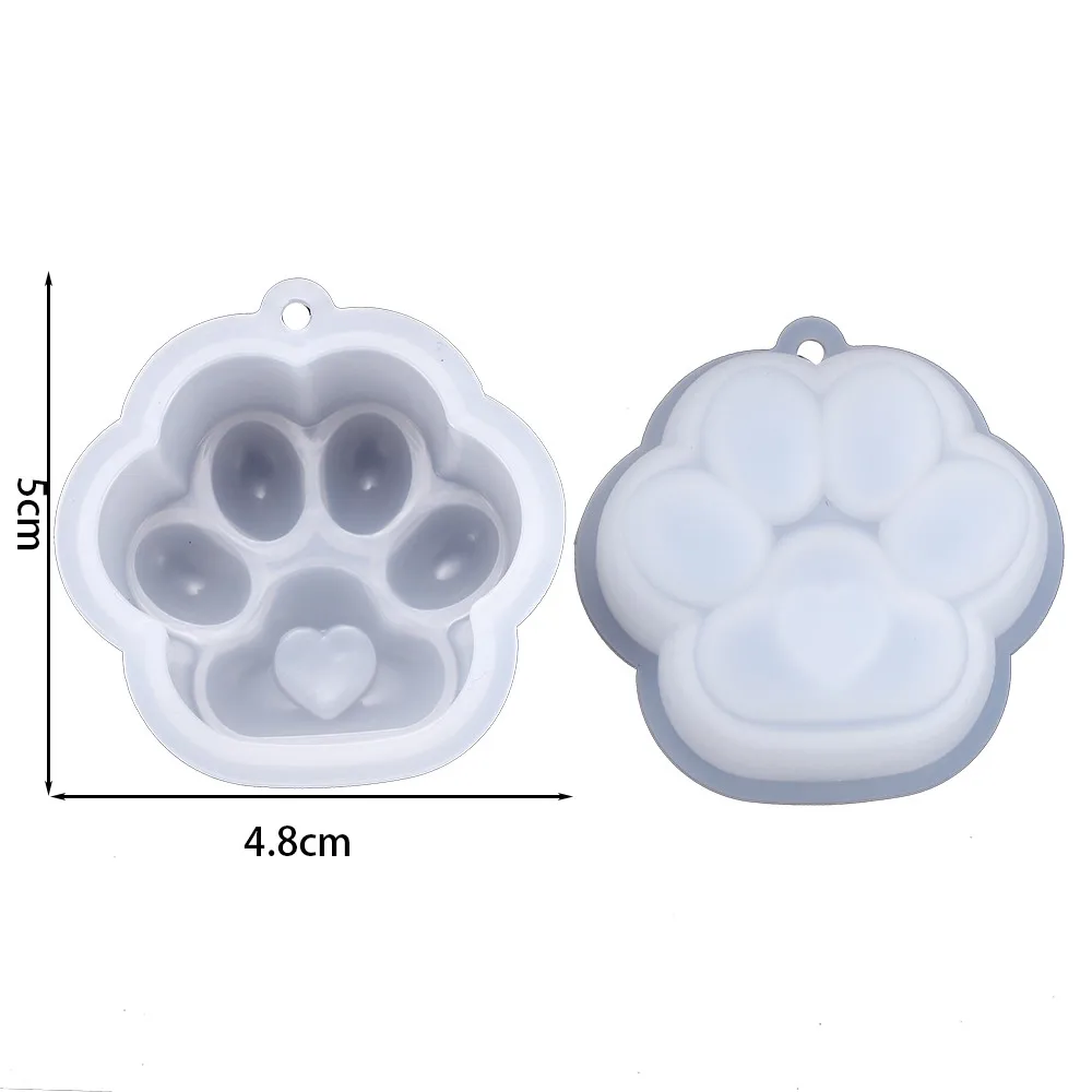 Cat Paw Silicone Mold Keychain Pendants Epoxy Resin Mould for DIY -Style 06 - $1.96