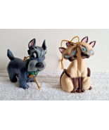 Disney Lady, the Tramp, friends Storybook Christmas Ornaments Jack &amp;Siam... - $312.29 MXN