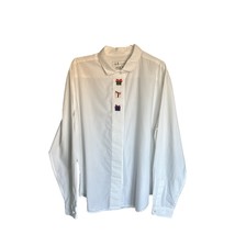 SANDRA INGRISH Women’s Size 16 White Button Down Shirt Embroidered Chris... - $12.99