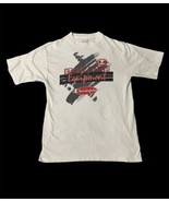 Vintage 90s Champion White Graphic T Shirt Size M Single Stitch Logo USA - £21.77 GBP