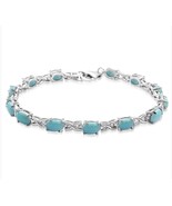 Sterling Silver Larimar Oval Infinity Bracelet - $5,044.60 MXN
