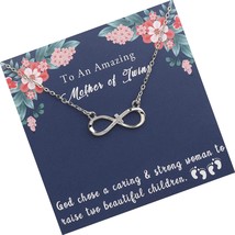 Twin Mom Gift Mommy To Be Gift Infinity Cross Necklace - £44.05 GBP