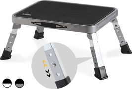 3 Levels Adjustable Folding Step Stools for Adults, Sturdy Metal RV Step Stool,  - £33.18 GBP