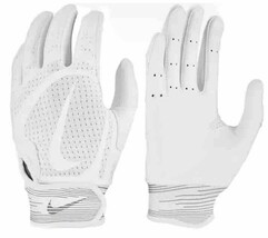 NIKE Alpha Huarache Edge Baseball Batting Gloves Unisex Youth Medium WHITE - $294.56 MXN