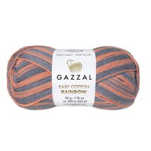 Gazzal Baby Cotton Rainbow, Hand Knitting Yarn, 50% Cotton 50% Acrylic, Crochet  - £10.68 GBP