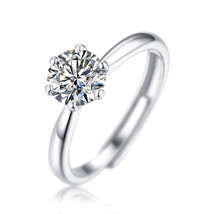 Echt 2 Karat Moissanit Verlobungsring Versprechen Ring 925 Silber - £83.07 GBP