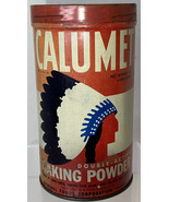 Vintage 50&#39;s Calumet Baking Powder Tin 1 lb 9 oz with Metal Screw Top - €9,15 EUR