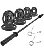 Fitvids Cast Iron Olympic Weight Plates Including 5FT Olympic Barbell wi... - £385.61 GBP