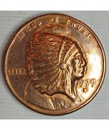 1x 1970-1984 Indian Chief Head Face Pop-Out Push-Out Cent Penny Repousse... - $4.99