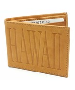 Bifold Genuine Cow Leather Beige Color Wallet with &quot;HAWAII&quot; Embossed Design - $16.22 CAD