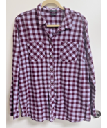 Eddie Bauer Plume Lt Purple Checked Pattern Casual Style Shirt Women's SZ 2XL - $16.34