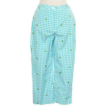 Lilly Pulitzer Blue Cotton Blend Capri Ice Cream Cones Gingham Sloanes Pants - £47.95 GBP
