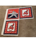 MLB Cleveland Indians Fabric Pillow Panel Three 16 Inch Pillows Chief Wahoo - £10.27 GBP