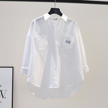 2022 Summer Fashion Casual Cotton Lapel Buttons Simple Pocket Asymmetrical Long  - £44.25 GBP