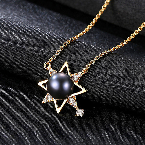 S925 Sterling Silver Necklace Women Clavicle Chain Fashion Freshwater Pearl Pend - $22.00