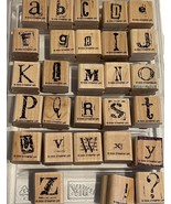 Stampin Up! 2004 Collage Alphabet Rubber Stamp Set - Complete Wood Mounted - $263.01 MXN
