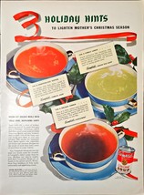 Campbell&#39;s Soup WWII 3 Holiday Hints Mother Christmas Season 1943 VTG Pr... - $9.65