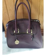 Vintage London Fog Burgundy Simulated Leather  Satchel Handbag Purse key... - $36.10