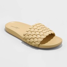 NEW Women&#39;s Polly Woven Slide Sandals - Universal Thread Yellow  Size 14W - $19.99