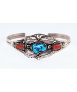 HOMMES Begay Argent Sterling Manchette Bracelet W/Turquoise, Corail Pier... - $276.99 CAD