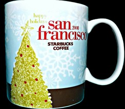 Starbucks 2008 San Francisco City Happy Holidays Christmas Tree Coffee Mug Cup - £39.33 GBP