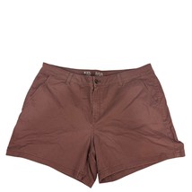 ANA Womens Plus Size 18 Brown Mid Rise Midi Twill Shorts With 5 Inch Inseam - $19.32