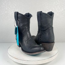 NEW Lane PLAIN JANE Black Cowboy Ankle Booties 6 Leather Western Boots Short - £151.85 GBP