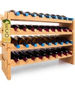 SereneLife 36 Bottle Stackable Modular Wine Rack, 33.5” x 10” x 21” (SLW... - £63.12 GBP