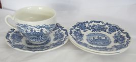 Enoch Wedgewood China Royal Homes of Britain Blue &amp; white Cup &amp; 3 Saucers - £11.00 GBP