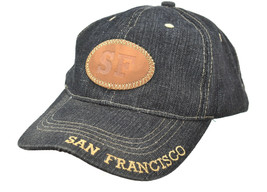 San Francisco Denim Baseball Hat Cap Leather Patch Adjustable One Size - $14.80