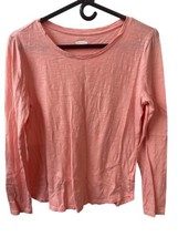 Old Navy T Shirt Womens Size S Peach Burner Fabric Round Neck Long Sleeved - £5.20 GBP