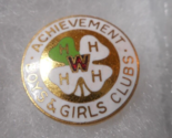 Boys Girls Clubs Achievement Award 4H Red W Wisconsin Enamel Lapel Pin - $11.87