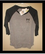 Under Armour Womens Small Gray &amp; Dark Gray Long Sleeve Tee Top HeatGear - $27.06 CAD