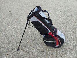 Taylormade Dual Strap 4 Divider Lightweight Golf Stand Bag Black/Red w R... - $95.00
