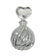 Teleflora 18% Crystal Perfume Bottle Swirl Design w Heart Stopper Vintag... - $24.95 CAD