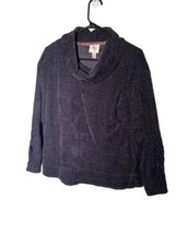 Knox Rose Size XS Textured Heavy Weight Pullover Top Dark Blue Crochet D... - $13.98