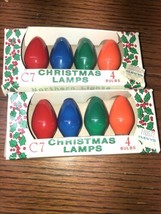 lot 8 Vintage Christmas light bulbs Red, White, Blue Northern Lights **NEW** - £14.30 GBP