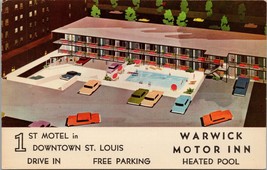 1st Motel in Downtown St. Louis Warwick Motor Inn Postcard PC562 - £11.79 GBP