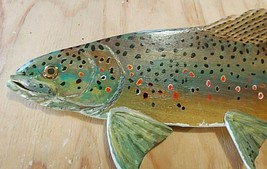 &quot;Mid-Western Brown Trout&quot;,Single Side Carving, 22-23 Inch, LEFT FACE , F... - $108.90