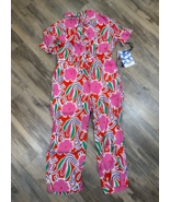 Diane Von Furstenberg Jumpsuit Size 8 Kids Pink Floral Flowers Pockets DVF - $24.04