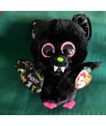 TY Beanie Boo Dart the Bat Pink Glitter Eyes 7&quot; Tall Birthday October 18... - $168.46 MXN